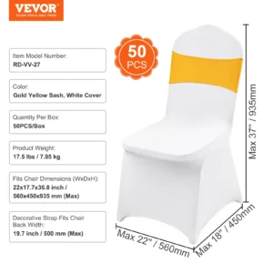 SucceBuy 30/50set Stretch Spandex Folding Chair Covers