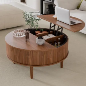 Roundtop Coffee Table with Storage,