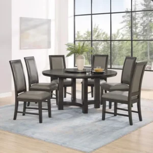 7-Pc Transitional Round Dining Table