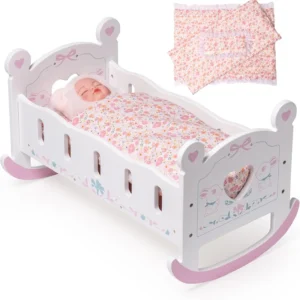 Wooden Doll Crib Bed