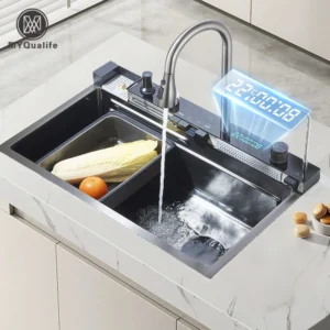 304 Stainless Steel Waterfall Kitchen Sink