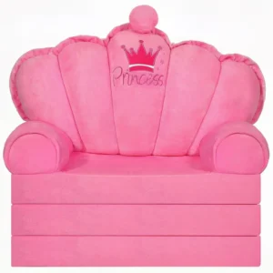 Foldable Kids Sofa Bed & Chair, Pink Princess