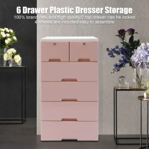 Classic 6 Drawer Plastic Dresser Storage